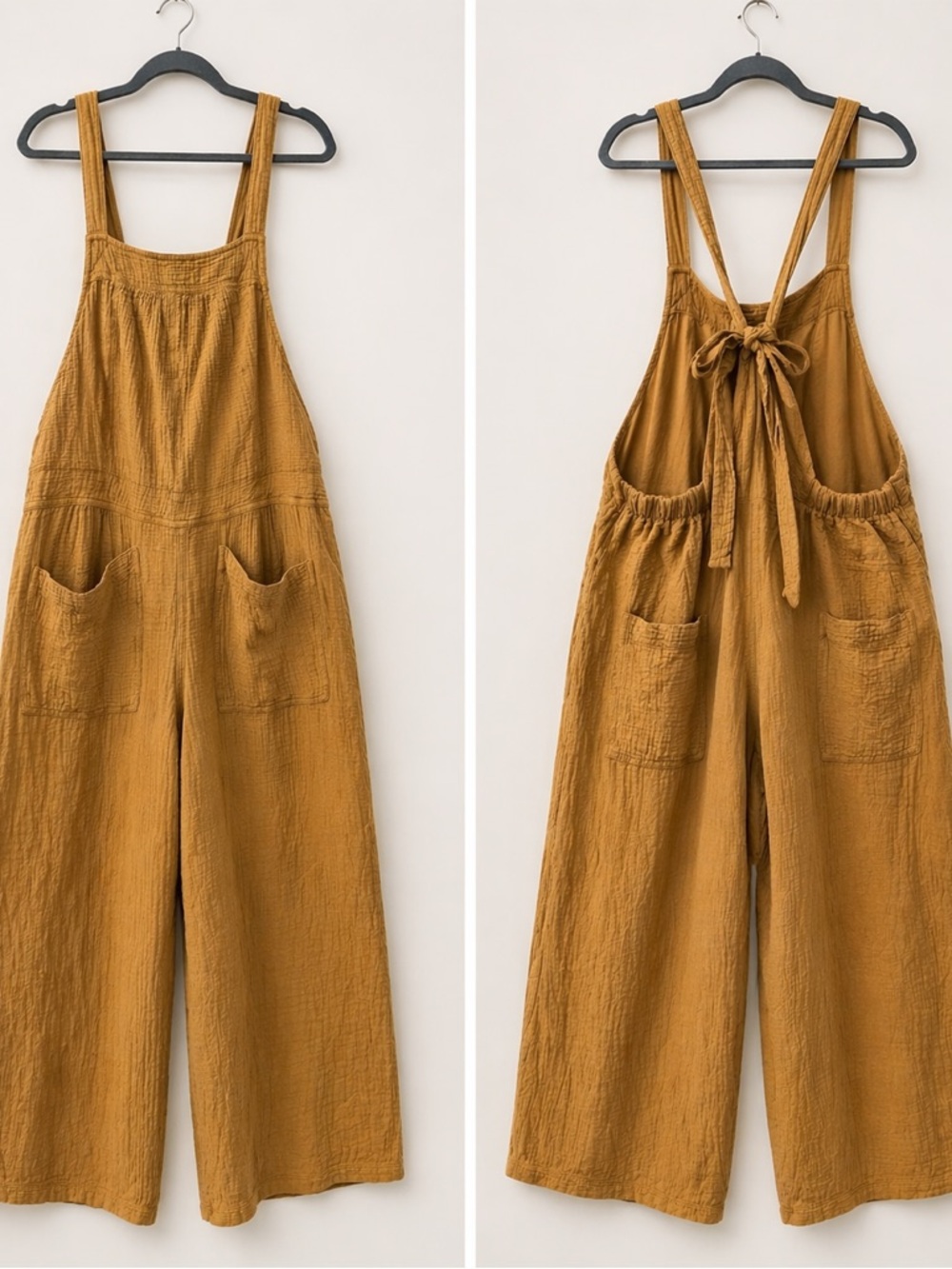 NWT free people golden tan Cyprus ave overalls - Picture 2 of 3